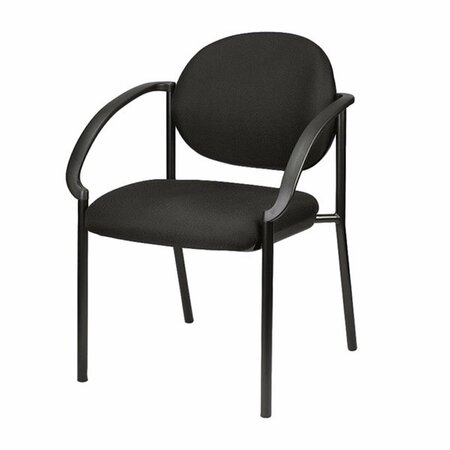 HOMEROOTS Black Fabric Stack Chair - 24 x 19.7 x 32.3 in. 372343